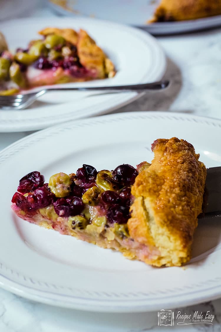 slice of gooseberry tart.