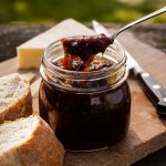 jar of Mr B's award winning rhubarb chutney