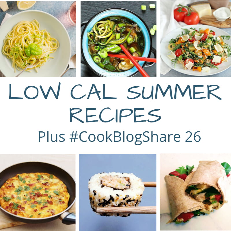 collage of low cal recipes.