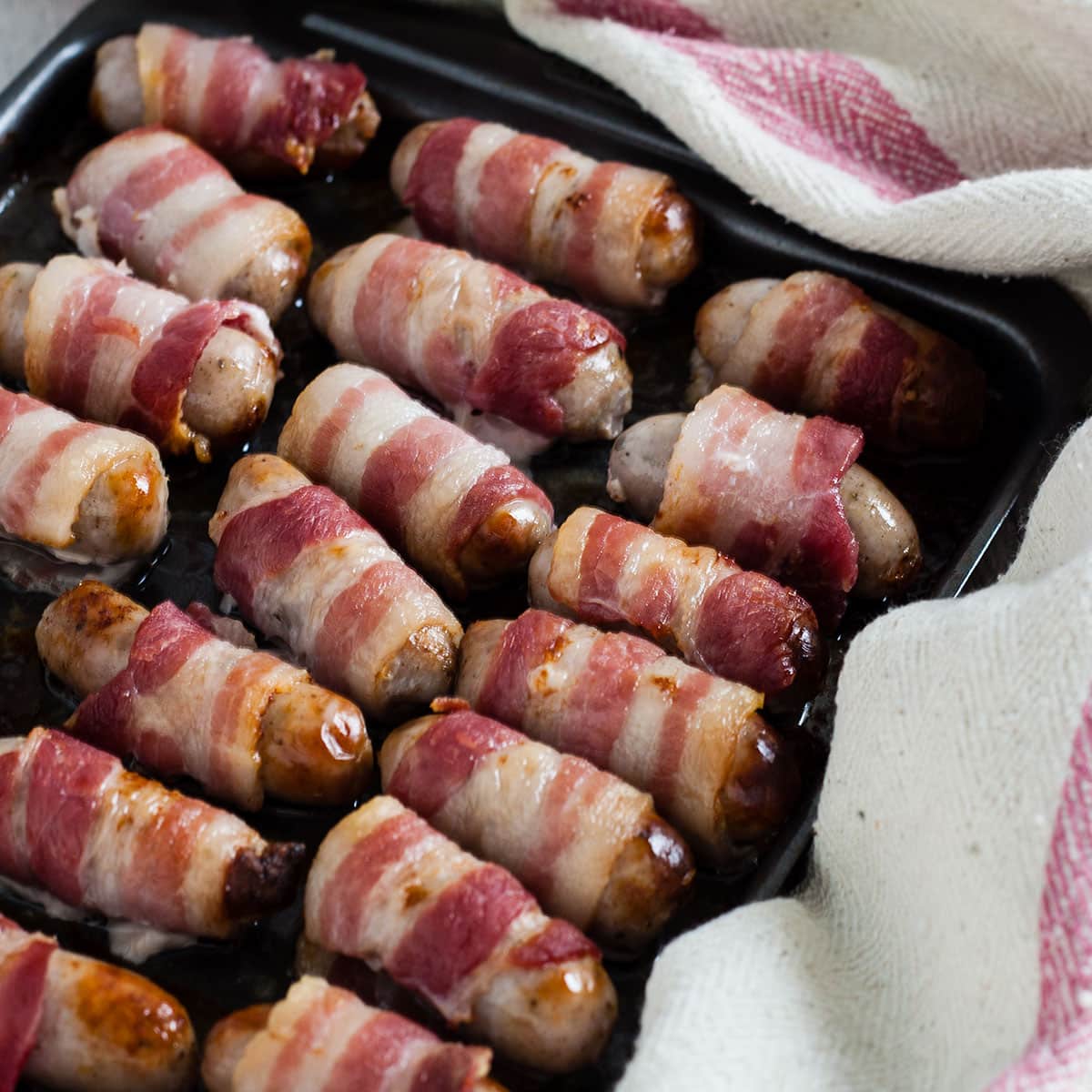 tray of pigs in blankets