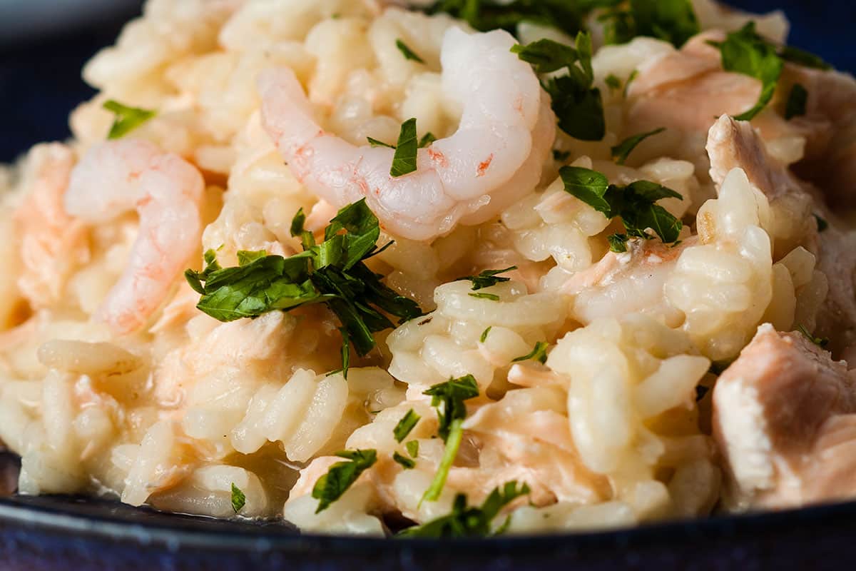 Salmon and prawn risotto | Recipes Made Easy