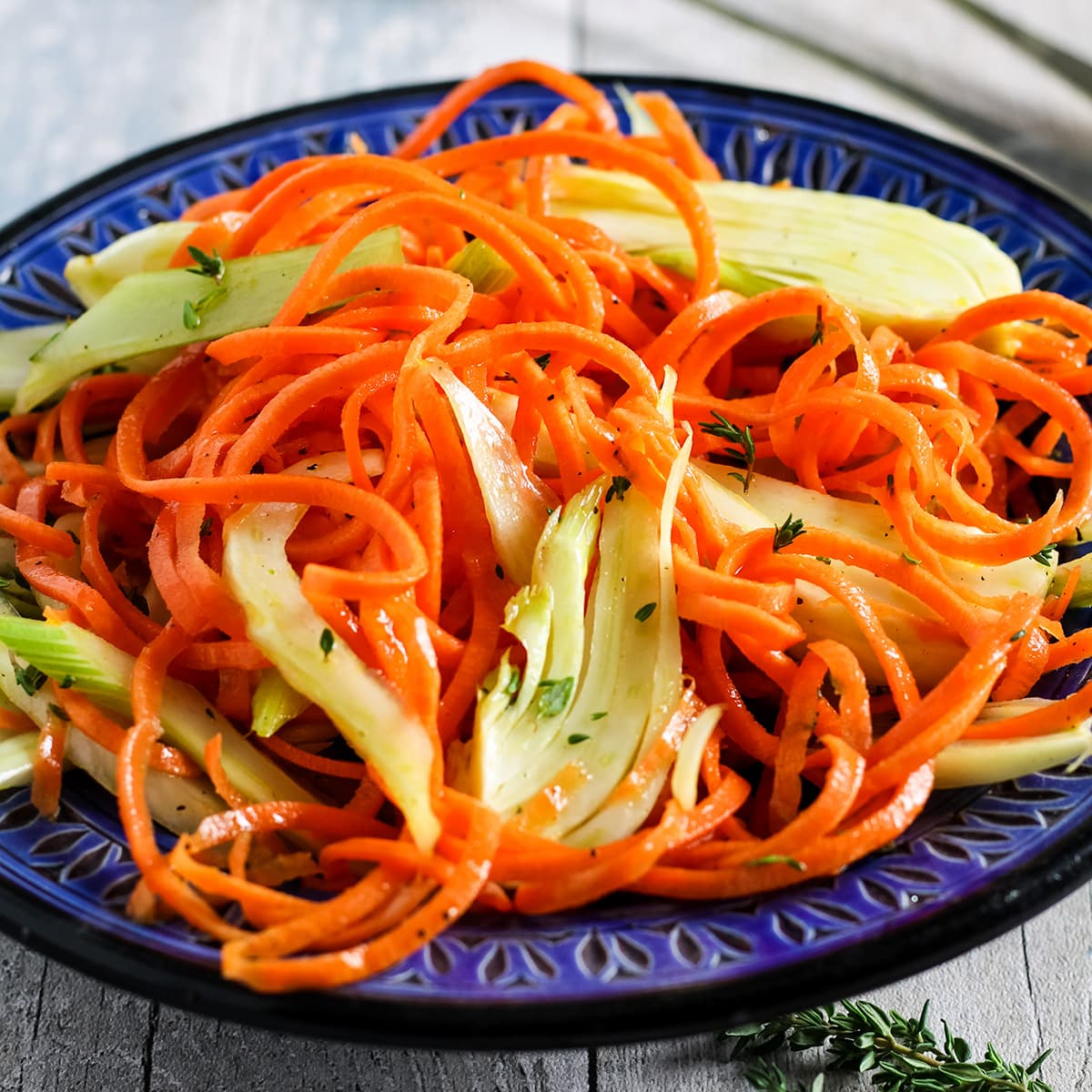 carrot and fennel salad in a bowl